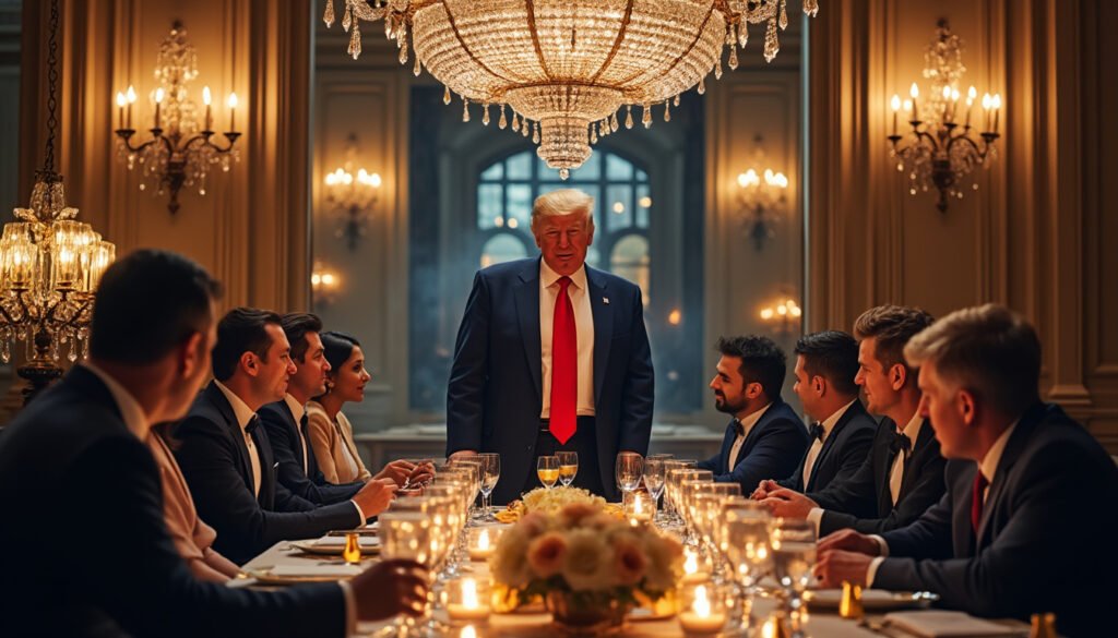 découvrez comment donald trump a surpris le monde financier en réunissant des investisseurs lors d'un dîner exclusif pour promouvoir sa cryptomonnaie. un événement inédit qui pourrait redéfinir l'avenir des actifs numériques.